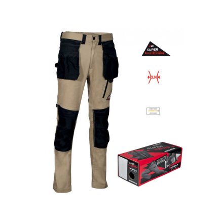 Kudus Box (00 Khaki/Fekete) Lengőzsebes Stretch Derekas Nadrág 44